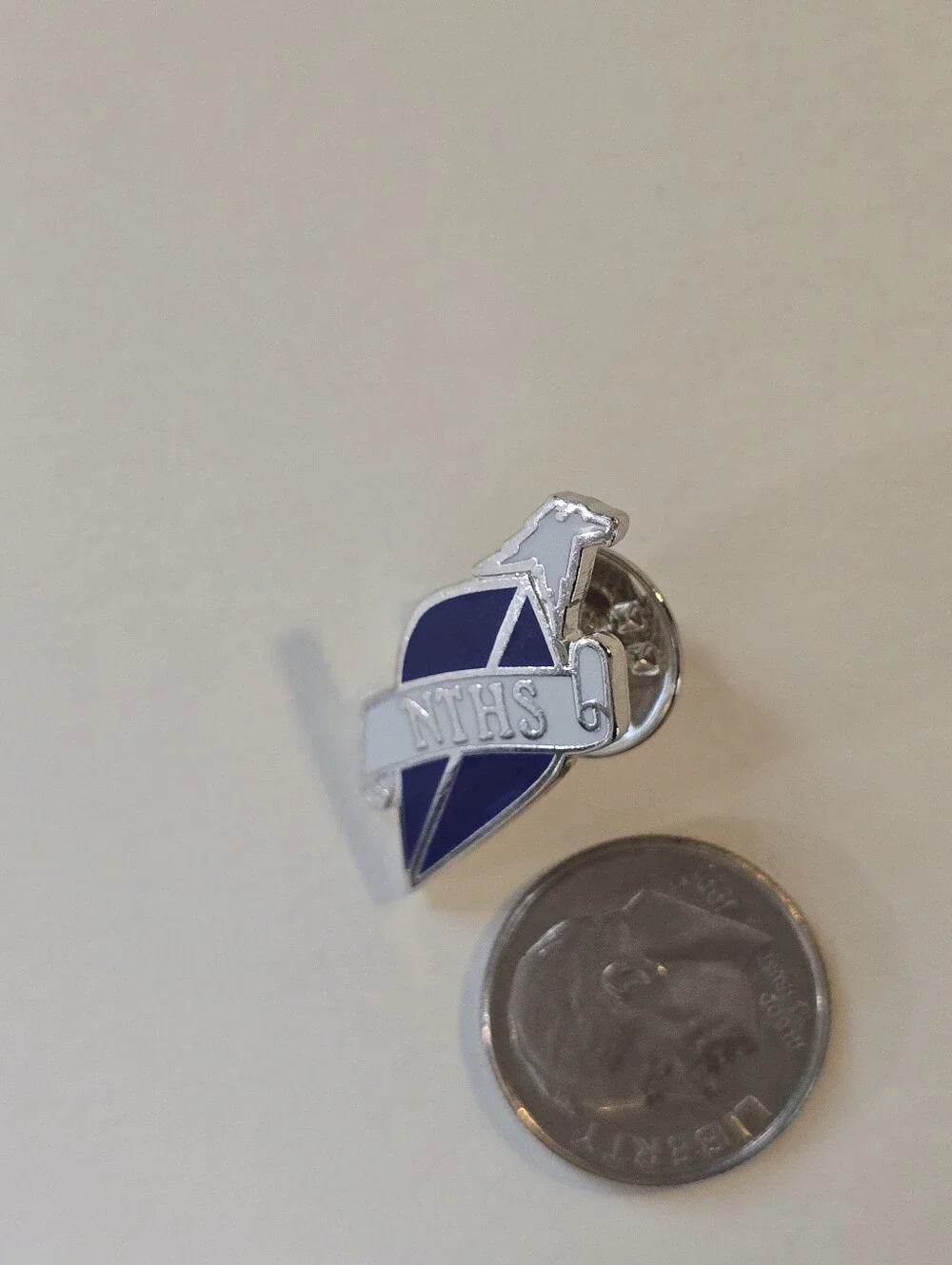 NTHS Navy and Silver Enamel Lapel Pin
